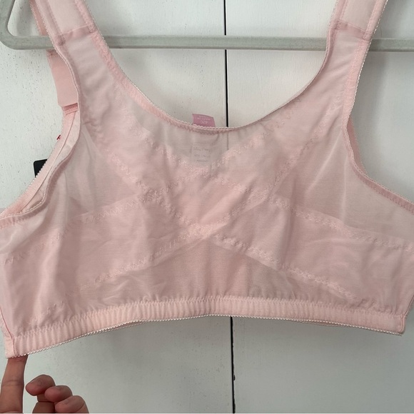 Plus Size Comfort Choice 42C Wireless Posture Support Bra Pink Front Clasp NWT - Picture 4 of 12